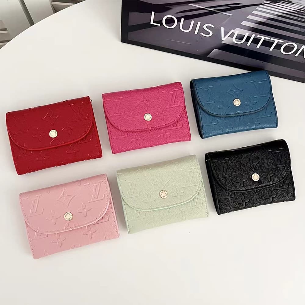 LV Luxury Card Holder - Monogram Print Multi-Function Wallet with Zip Pocket