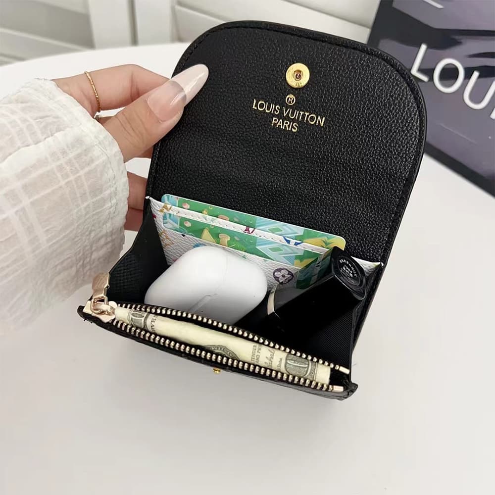 LV Luxury Card Holder - Monogram Print Multi-Function Wallet with Zip Pocket LV Luxury Card Holder - Monogram Print Multi-Function Wallet with Zip Pocket