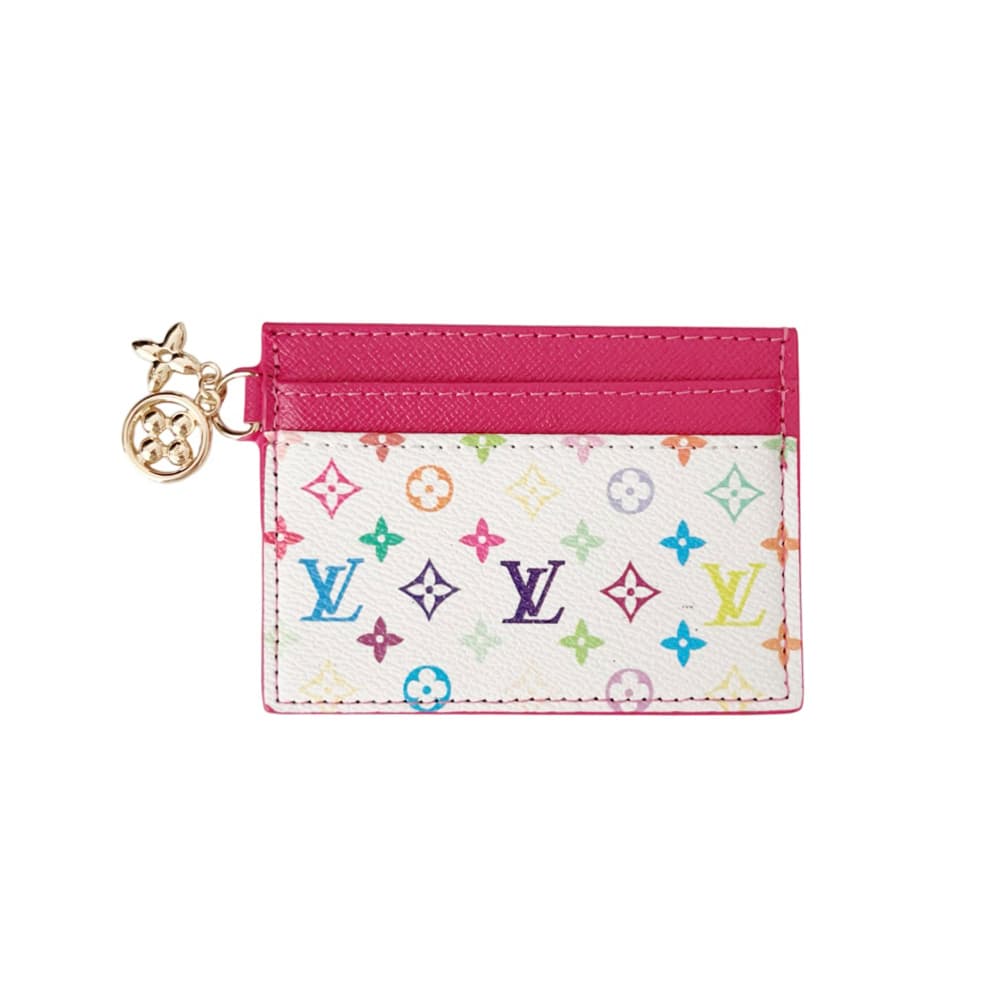 LV Luxury Card Holder - Double-Sided Monogram with 4-Leaf Charm (5-Card Capacity)