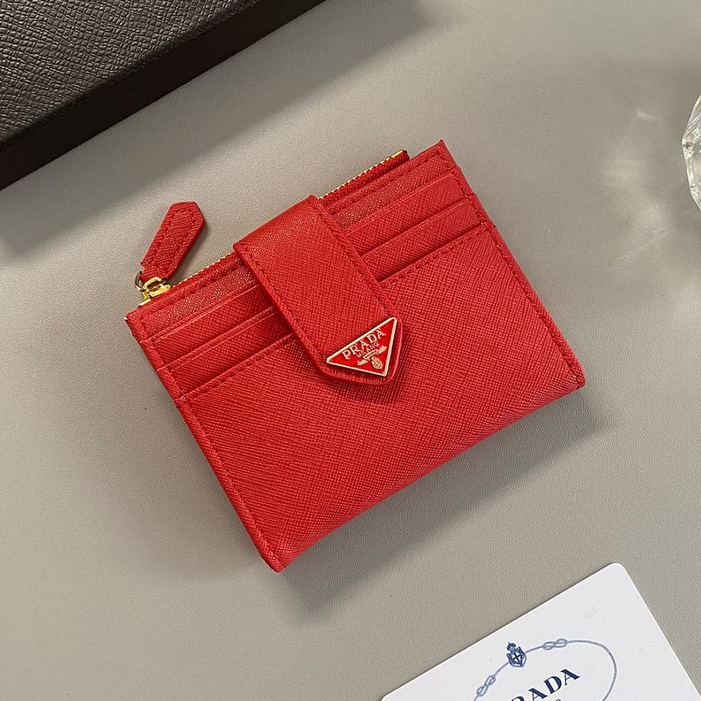 Prada Luxury Card Holder - Saffiano Leather with Triangle Logo (11x9cm) Prada Luxury Card Holder - Saffiano Leather with Triangle Logo (11x9cm)