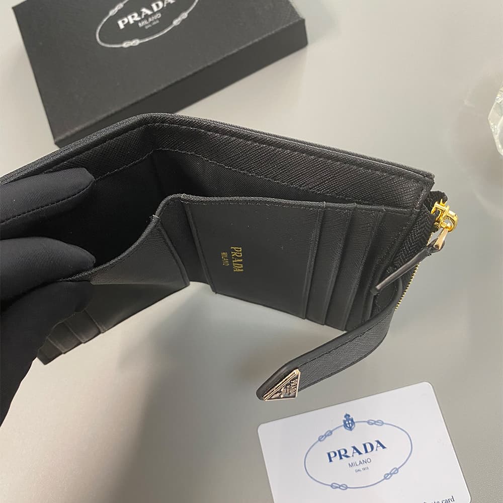 Prada Luxury Card Holder - Saffiano Leather with Triangle Logo (11x9cm) Prada Luxury Card Holder - Saffiano Leather with Triangle Logo (11x9cm)