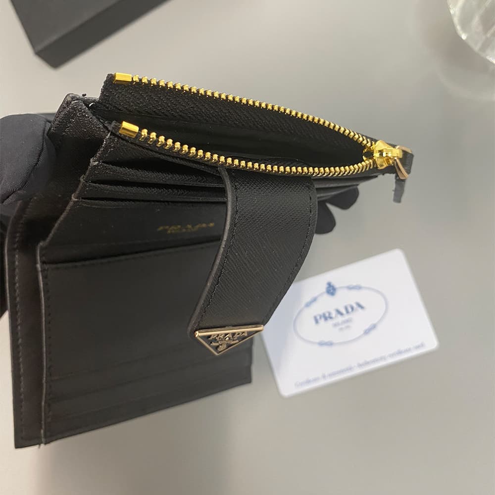 Prada Luxury Card Holder - Saffiano Leather with Triangle Logo (11x9cm) Prada Luxury Card Holder - Saffiano Leather with Triangle Logo (11x9cm)