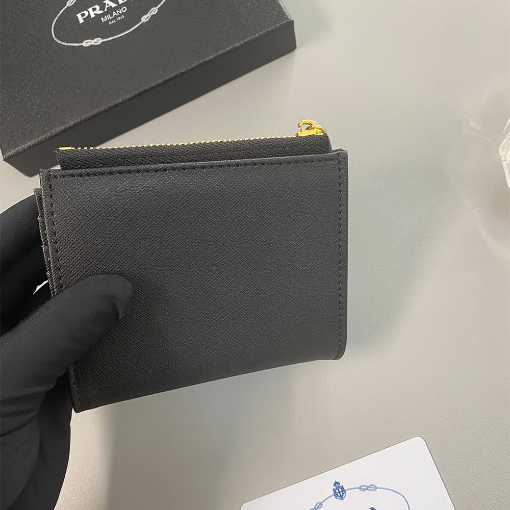 Prada Luxury Card Holder - Saffiano Leather with Triangle Logo (11x9cm) Prada Luxury Card Holder - Saffiano Leather with Triangle Logo (11x9cm)