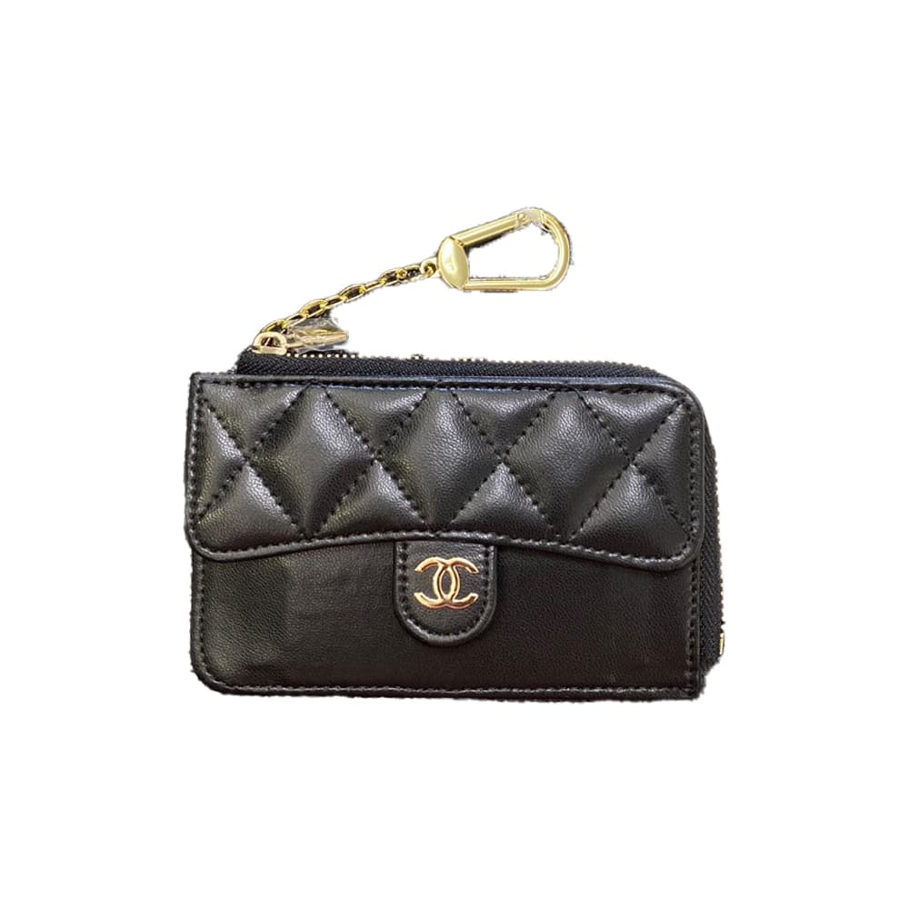Chanel Luxury Card Holder - Quilted Design with CC Logo & Chain (13.5x8.5cm)