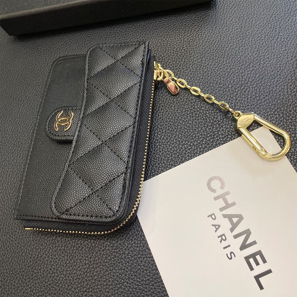 Chanel Luxury Card Holder - Quilted Design with CC Logo & Chain (13.5x8.5cm) Chanel Luxury Card Holder - Quilted Design with CC Logo & Chain (13.5x8.5cm)