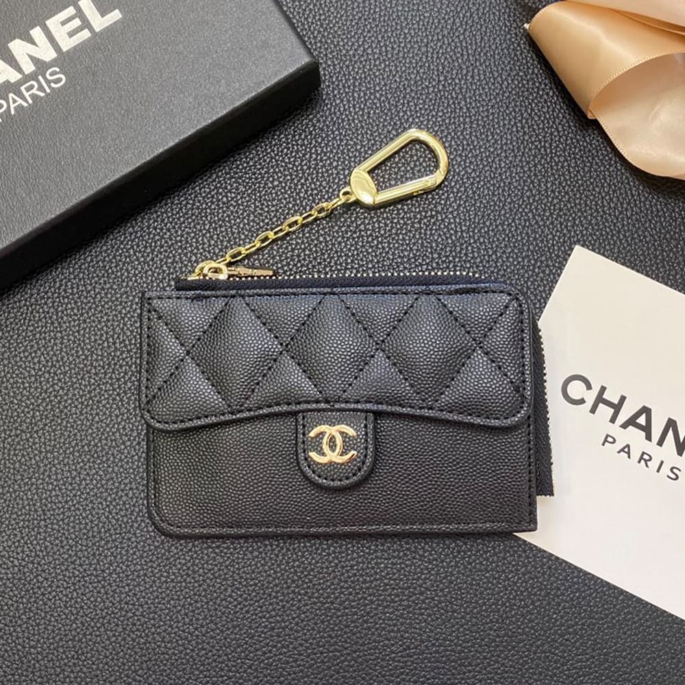 Chanel Luxury Card Holder - Quilted Design with CC Logo & Chain (13.5x8.5cm) Chanel Luxury Card Holder - Quilted Design with CC Logo & Chain (13.5x8.5cm)