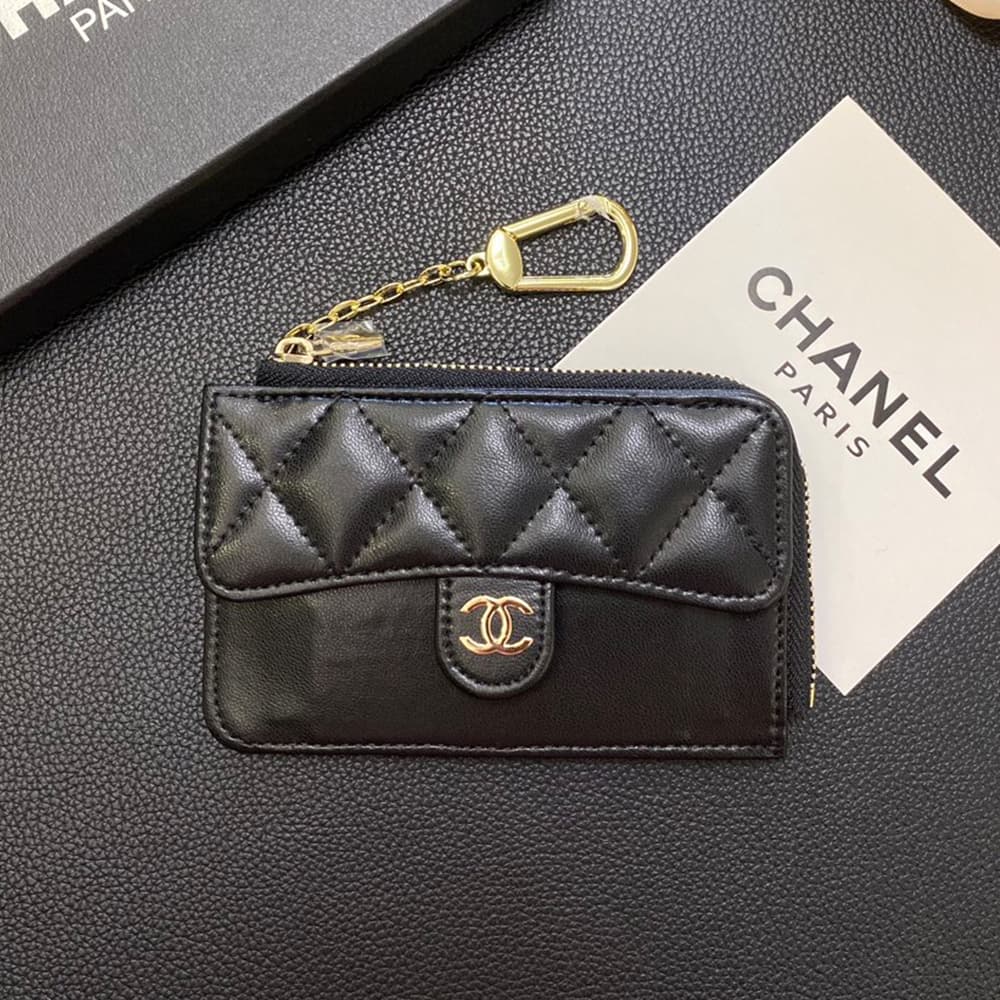 Chanel Luxury Card Holder - Quilted Design with CC Logo & Chain (13.5x8.5cm) Chanel Luxury Card Holder - Quilted Design with CC Logo & Chain (13.5x8.5cm)