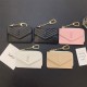 YSL Luxury Designer Card Holder with Quilted Texture & Chain Strap YSL Luxury Designer Card Holder with Quilted Texture & Chain Strap