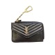 YSL Quilted Leather Card Holder with Gold-Tone Logo & Chain Strap YSL Quilted Leather Card Holder with Gold-Tone Logo & Chain Strap