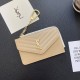 YSL Quilted Leather Card Holder with Gold-Tone Logo & Chain Strap YSL Quilted Leather Card Holder with Gold-Tone Logo & Chain Strap