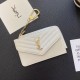 YSL Quilted Leather Card Holder with Gold-Tone Logo & Chain Strap YSL Quilted Leather Card Holder with Gold-Tone Logo & Chain Strap