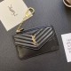 YSL Quilted Leather Card Holder with Gold-Tone Logo & Chain Strap YSL Quilted Leather Card Holder with Gold-Tone Logo & Chain Strap