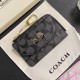 COACH Signature Card Holder with CC Monogram & Horse Carriage Charm COACH Signature Card Holder with CC Monogram & Horse Carriage Charm