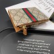 GUCCI GG Monogram Card Holder with Web Stripe & Golden-toned GG Clasp GUCCI GG Monogram Card Holder with Web Stripe & Golden-toned GG Clasp