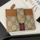 GUCCI GG Monogram Card Holder with Web Stripe & Golden-toned GG Clasp GUCCI GG Monogram Card Holder with Web Stripe & Golden-toned GG Clasp
