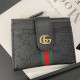 GUCCI GG Monogram Card Holder with Web Stripe & Golden-toned GG Clasp GUCCI GG Monogram Card Holder with Web Stripe & Golden-toned GG Clasp
