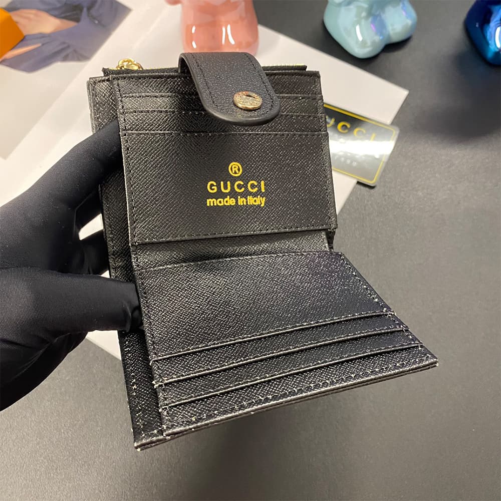 GUCCI Ophidia Golden-toned Studs Coin Pocket Wallet
