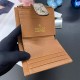 GUCCI GG Monogram Card Holder with Web Stripe & Golden-toned Studs