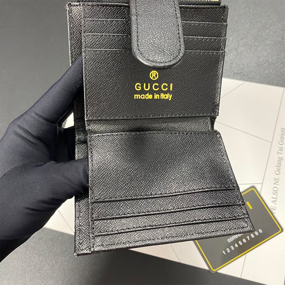 GUCCI Ophidia Web Stripe & GG Monogram Coin Pocket Wallet