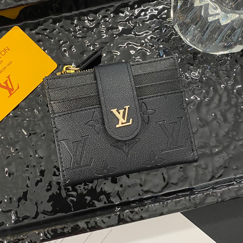 Louis Vuitton Monogram Card Holder with LV Gold-Tone Closure Louis Vuitton Monogram Card Holder with LV Gold-Tone Closure