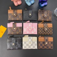 Louis Vuitton-Inspired Monogram Card Holder with Golden-toned Rivets