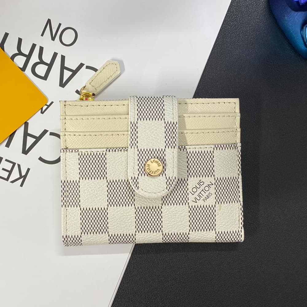 Louis Vuitton-Inspired Monogram Card Holder with Golden-toned Rivets Louis Vuitton-Inspired Monogram Card Holder with Golden-toned Rivets