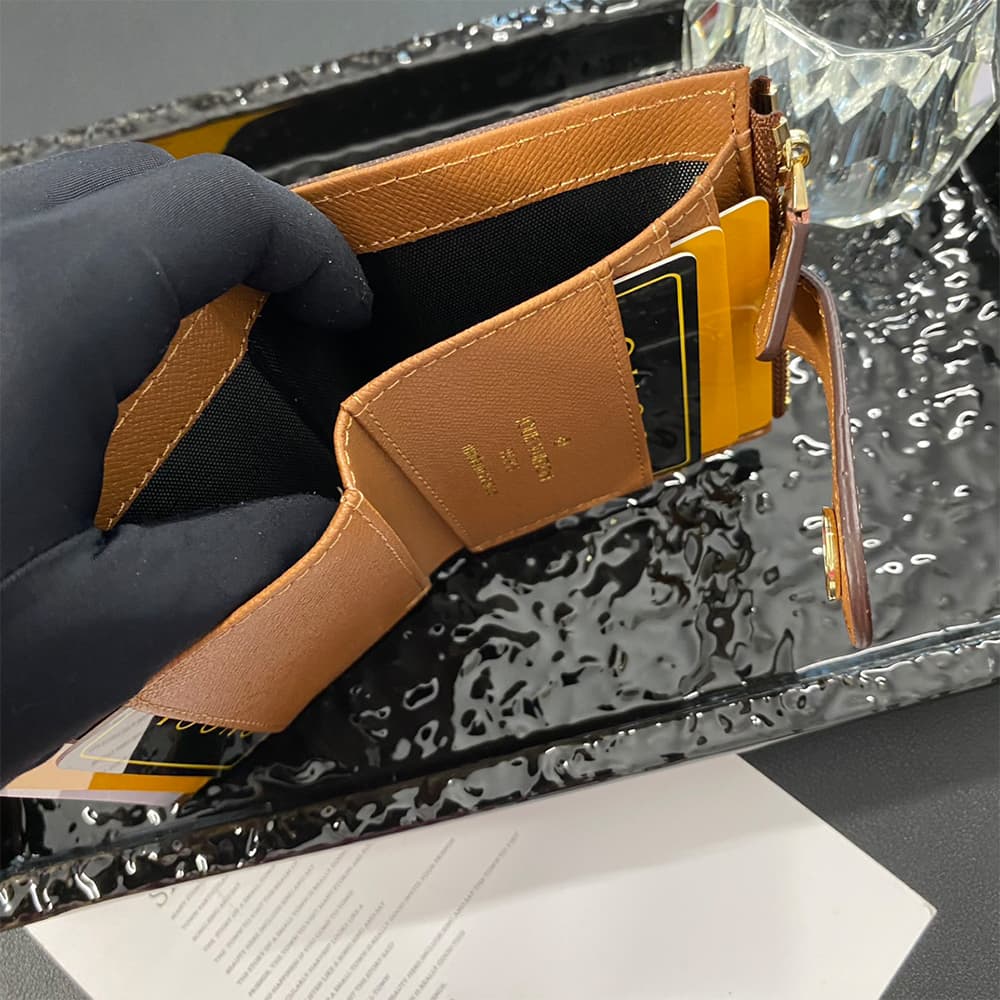 Louis Vuitton-Inspired Monogram Card Holder with Golden-toned Rivets Louis Vuitton-Inspired Monogram Card Holder with Golden-toned Rivets
