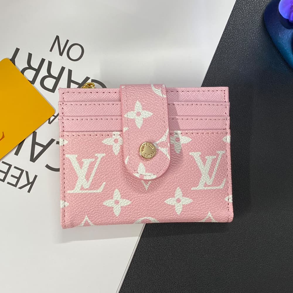 Louis Vuitton-Inspired Monogram Card Holder with Golden-toned Rivets Louis Vuitton-Inspired Monogram Card Holder with Golden-toned Rivets