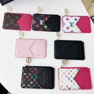 Louis Vuitton Colorful Monogram Card Holder with LV Zipper Pull