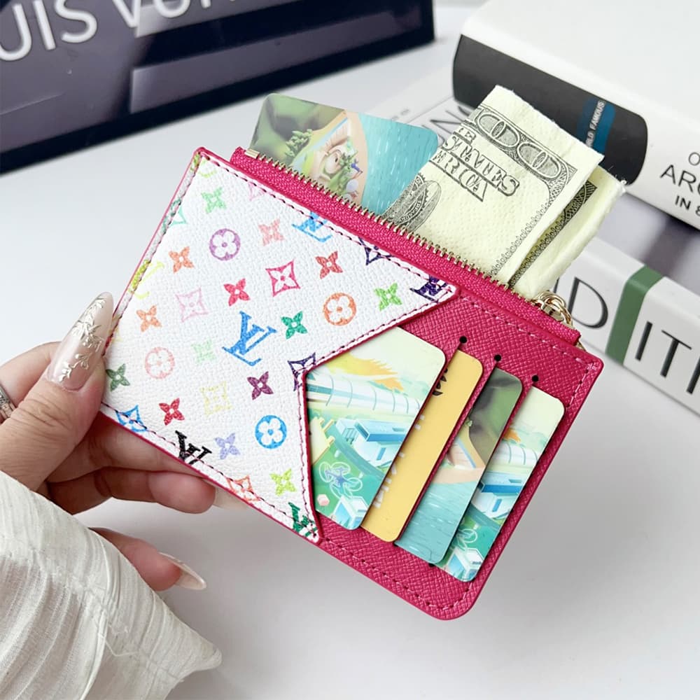 Louis Vuitton Colorful Monogram Card Holder with LV Zipper Pull