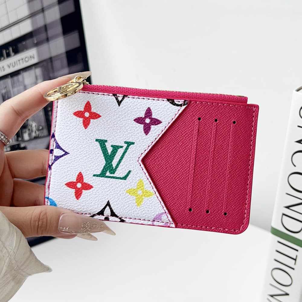 Louis Vuitton Colorful Monogram Card Holder with LV Zipper Pull