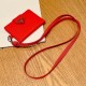 Prada Saffiano Card Holder with Metal Triangle Logo