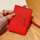 Prada Saffiano Card Holder with Metal Triangle Logo