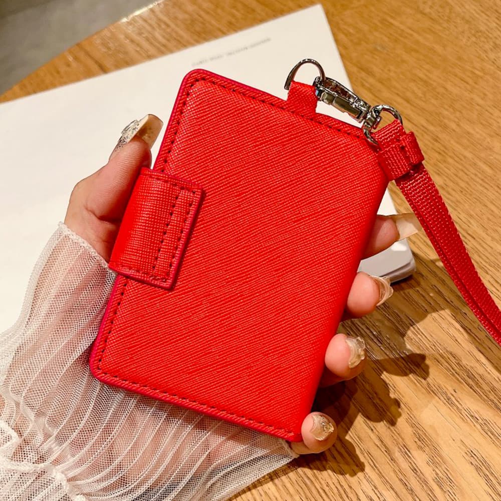 Prada Saffiano Card Holder with Metal Triangle Logo