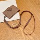 Prada Saffiano Card Holder with Metal Triangle Logo