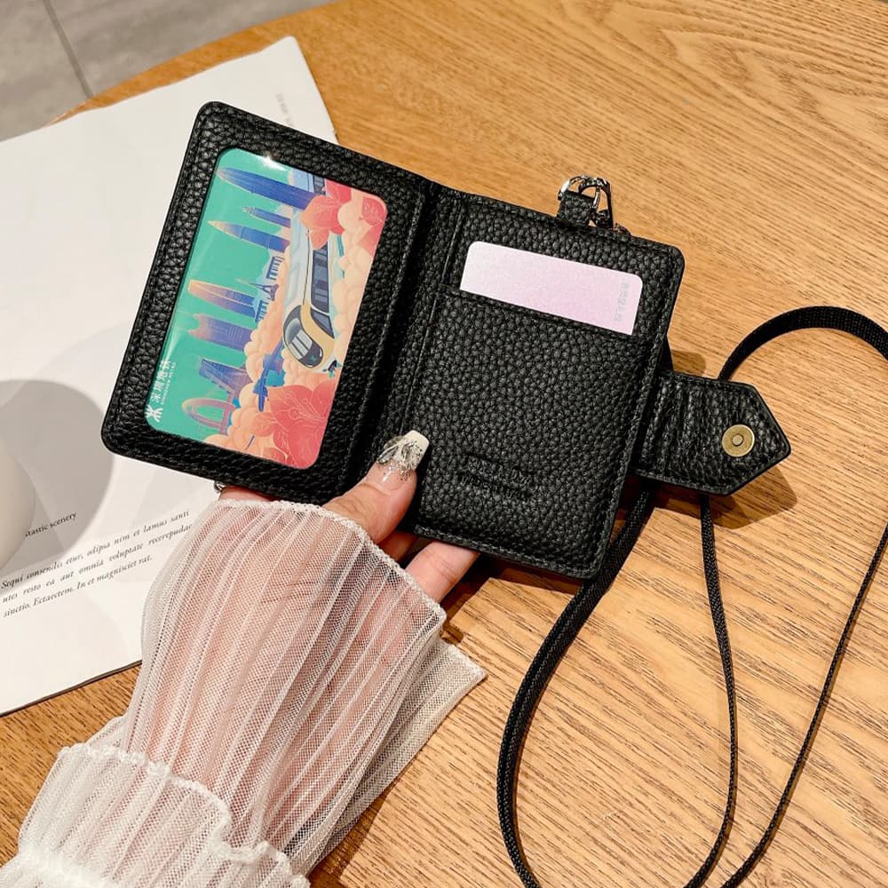 Prada Pebbled Leather Card Holder with Triangle Logo