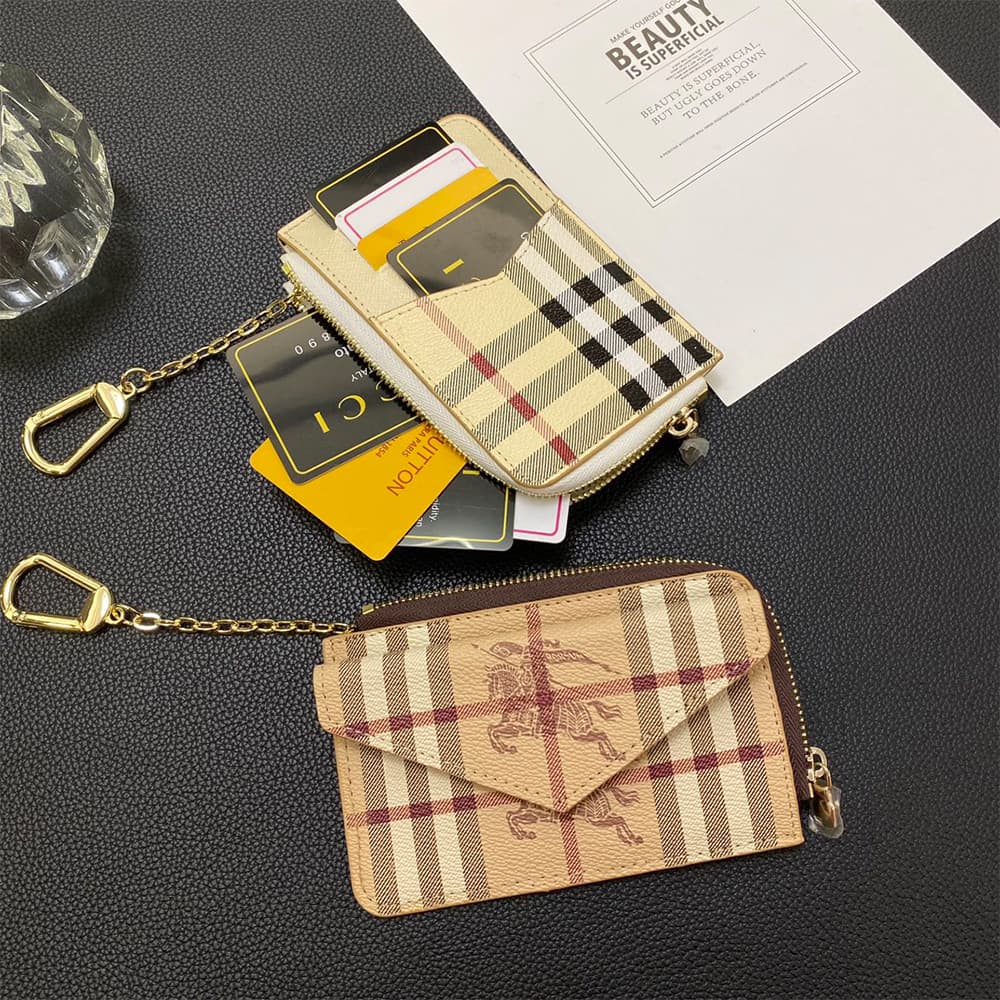 Burberry Classic Check Card Holder with TB Logo & Equestrian Knight