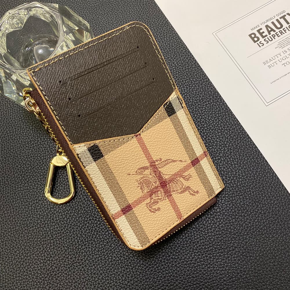 Burberry Classic Check Card Holder with TB Logo & Equestrian Knight