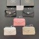 Prada Luxury Card Holder with Metal Triangle Logo & Chain