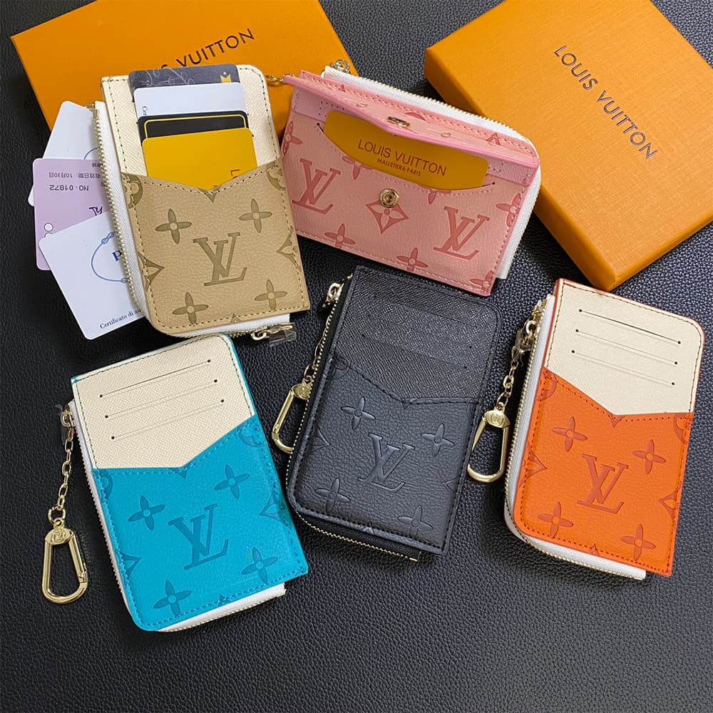 Louis Vuitton Embossed Monogram Card Holder with Gold Charm - Luxury Designer Wallet