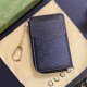 Gucci Embossed GG Supreme Card Holder with Gold-Tone Logo - Luxury Designer Wallet