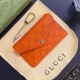 Gucci Embossed GG Supreme Card Holder with Gold-Tone Logo - Luxury Designer Wallet