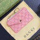 Gucci Embossed GG Supreme Card Holder with Gold-Tone Logo - Luxury Designer Wallet