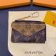 Louis Vuitton Monogram & Damier Card Holder with Gold-Tone Hardware – Luxury Designer Wallet