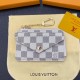 Louis Vuitton Monogram & Damier Card Holder with Gold-Tone Hardware – Luxury Designer Wallet