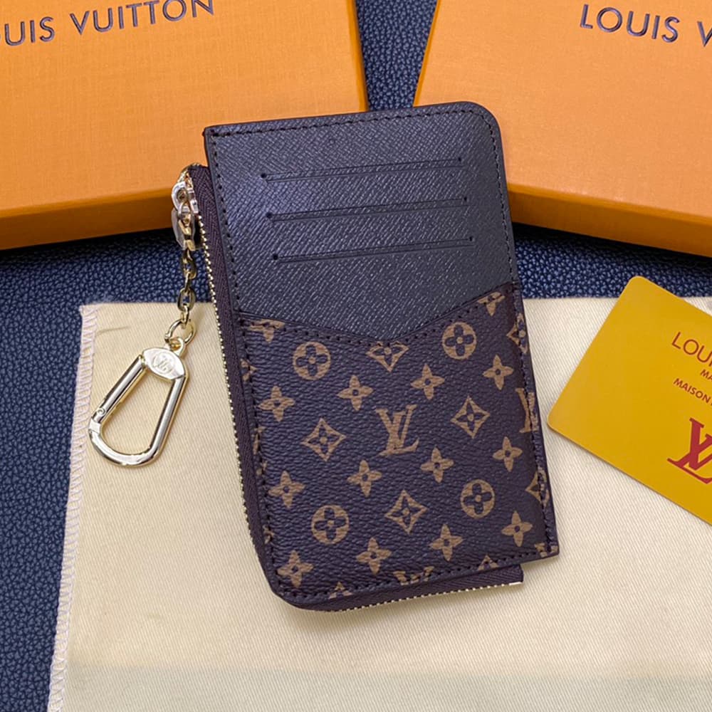 Louis Vuitton Monogram & Damier Card Holder with Gold-Tone Hardware – Luxury Designer Wallet