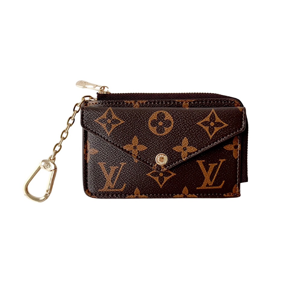 Louis Vuitton Monogram & Damier Card Holder with Gold-Tone Hardware – Luxury Designer Wallet