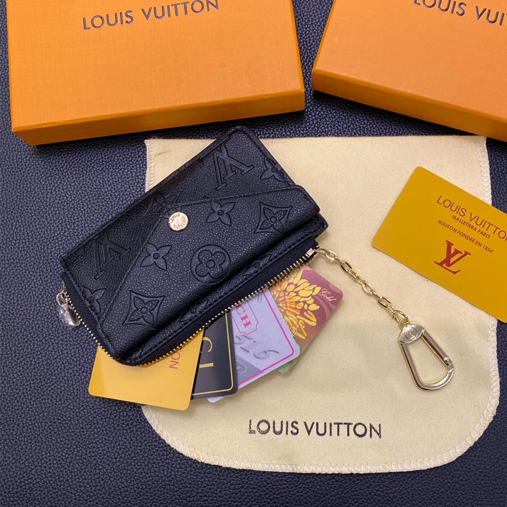 Louis Vuitton Monogram & Damier Card Holder with Gold-Tone Hardware – Luxury Designer Wallet