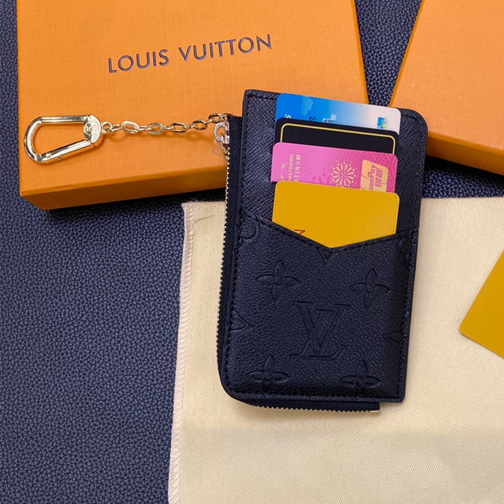 Louis Vuitton Monogram & Damier Card Holder with Gold-Tone Hardware – Luxury Designer Wallet
