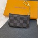 Louis Vuitton Inspired Luxury Card Holder – Monogram & Damier Patterns with Gold-toned Chain